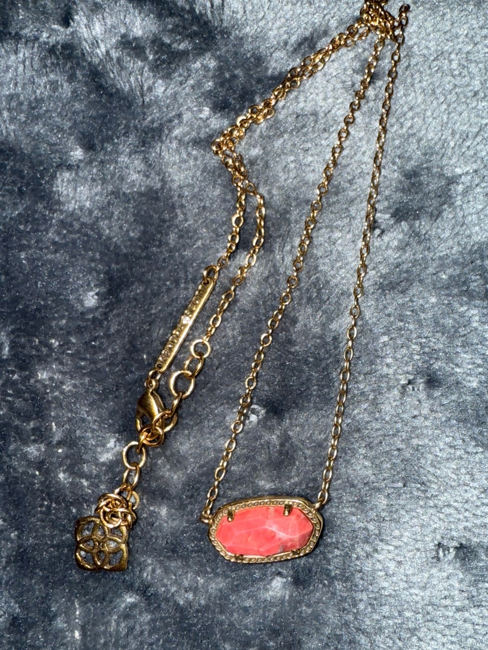 Kendra Scott Elisa Gold Red Magnesite Pendant Necklace